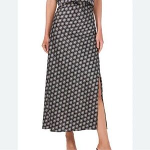 Halogen Black and White Midi Skirt